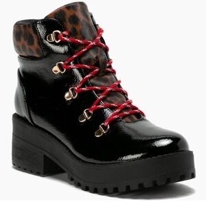 Call It Spring Black Platform Hiking Boots Size 8